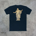 Religious Statue Graphic Tee — 'Solus' Cotton Crewneck T-Shirt