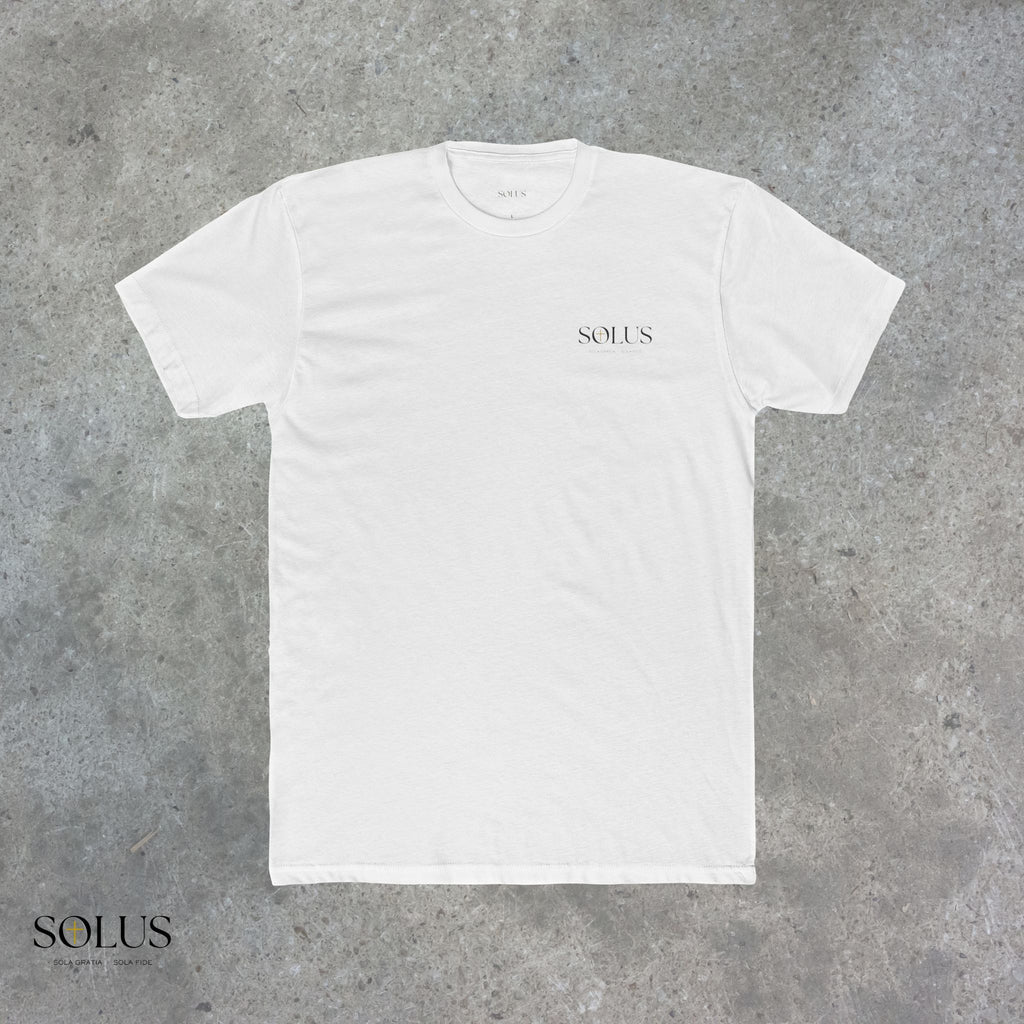 Religious Statue Graphic Tee — 'Solus' Cotton Crewneck T-Shirt
