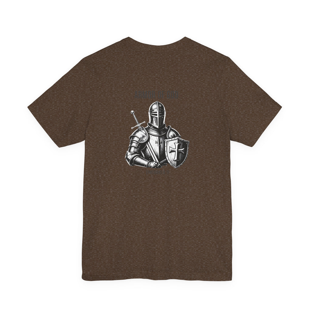 Armor of God Knight illustration Tee | Solus chest text, Ephesians 6:11 back design