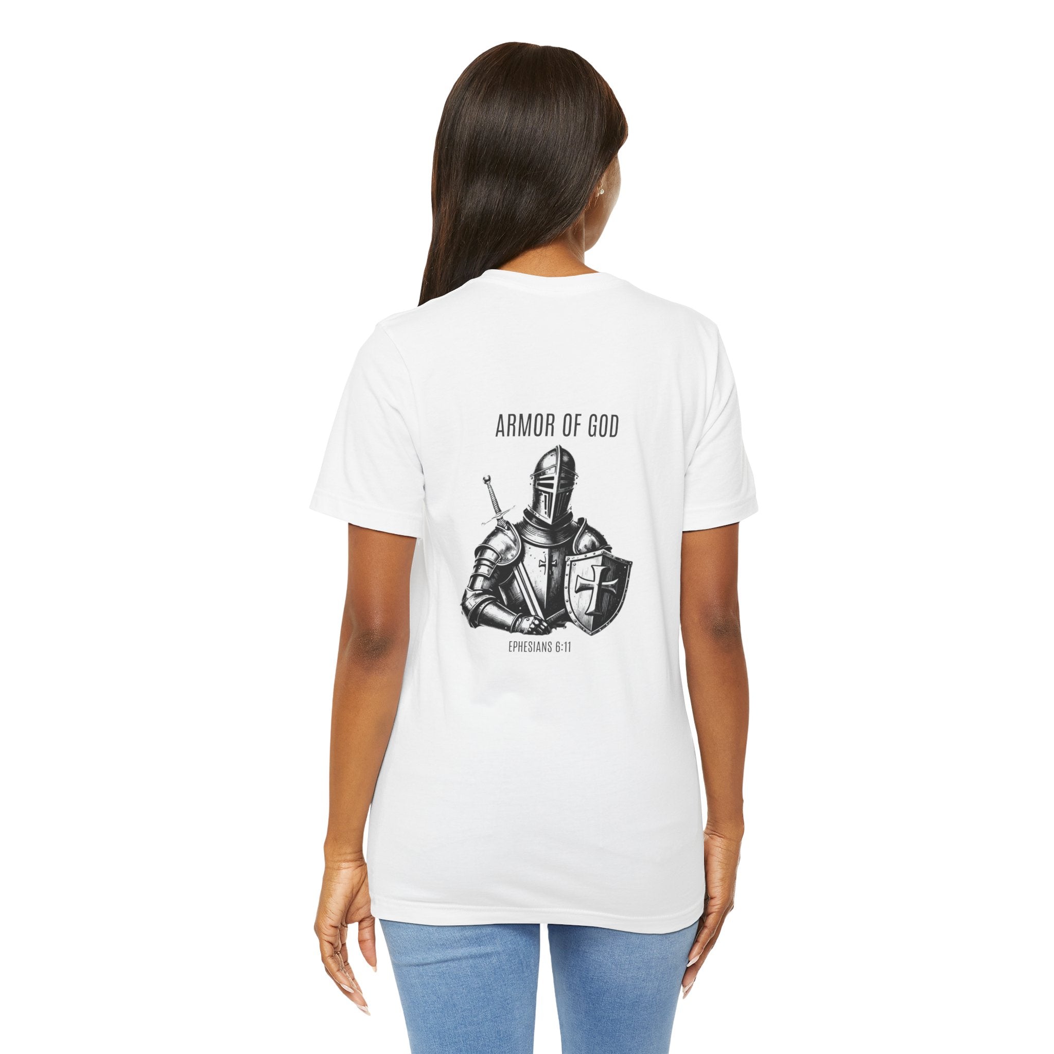 Armor of God Knight illustration Tee | Solus chest text, Ephesians 6:11 back design
