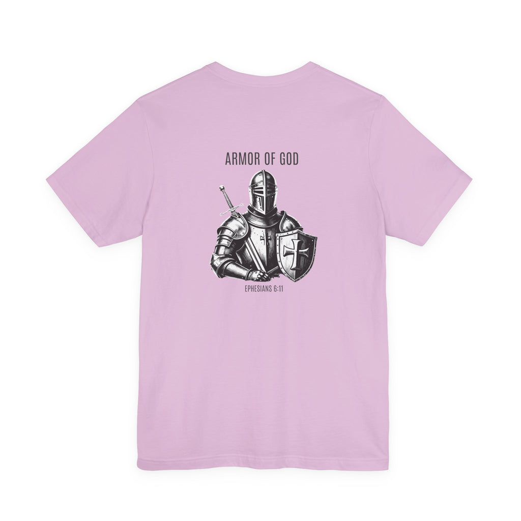 Armor of God Knight illustration Tee | Solus chest text, Ephesians 6:11 back design