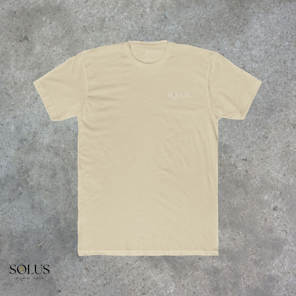 Religious Statue Graphic Tee — 'Solus' Cotton Crewneck T-Shirt
