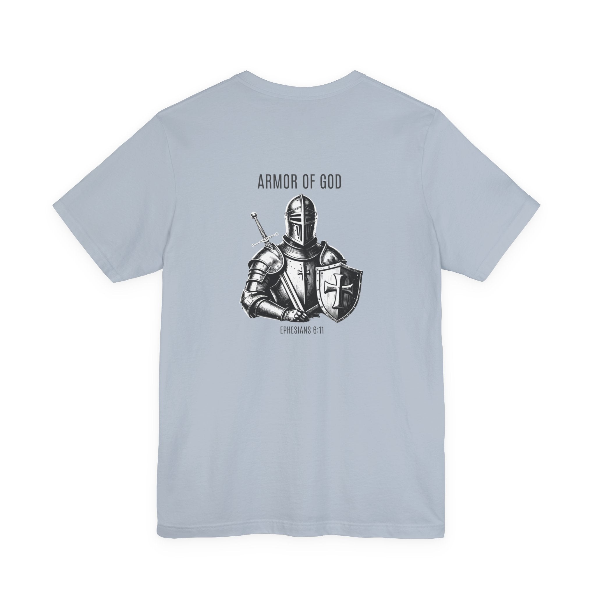 Armor of God Knight illustration Tee | Solus chest text, Ephesians 6:11 back design