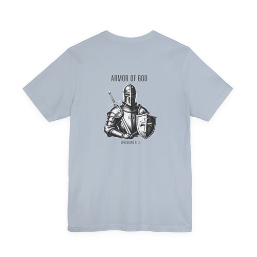 Armor of God Knight illustration Tee | Solus chest text, Ephesians 6:11 back design