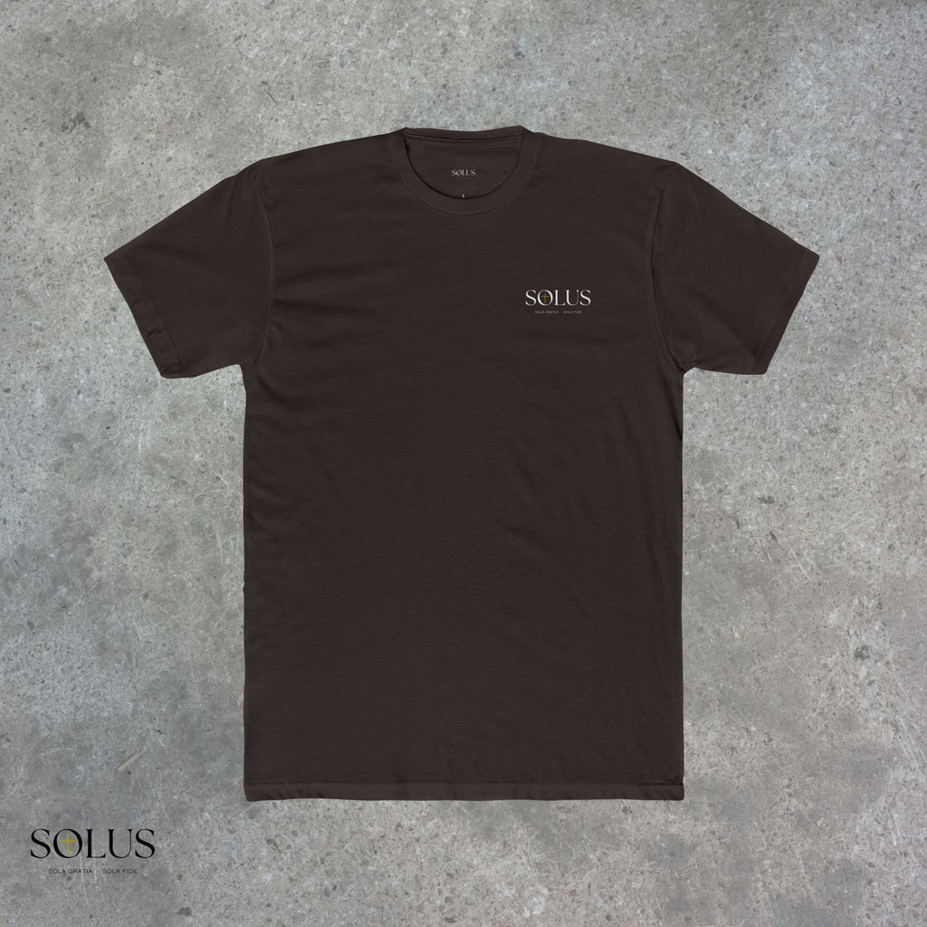 Religious Statue Graphic Tee — 'Solus' Cotton Crewneck T-Shirt