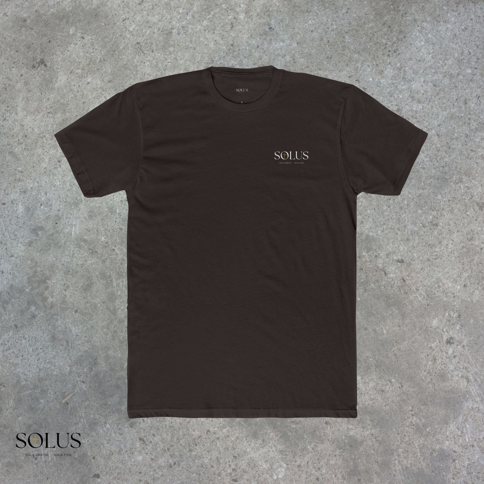 Religious Statue Graphic Tee — 'Solus' Cotton Crewneck T-Shirt