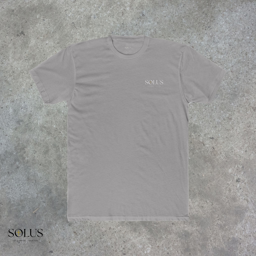 Religious Statue Graphic Tee — 'Solus' Cotton Crewneck T-Shirt