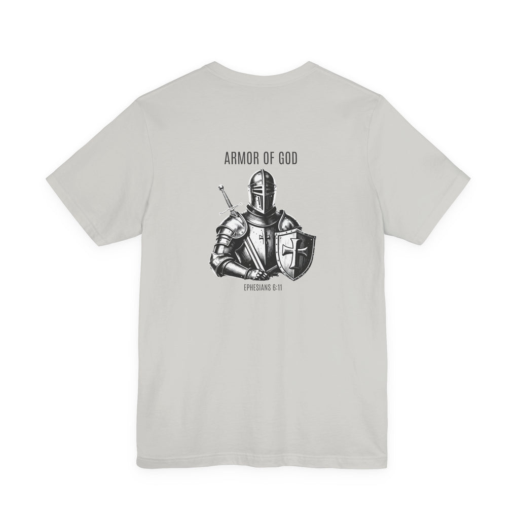 Armor of God Knight illustration Tee | Solus chest text, Ephesians 6:11 back design