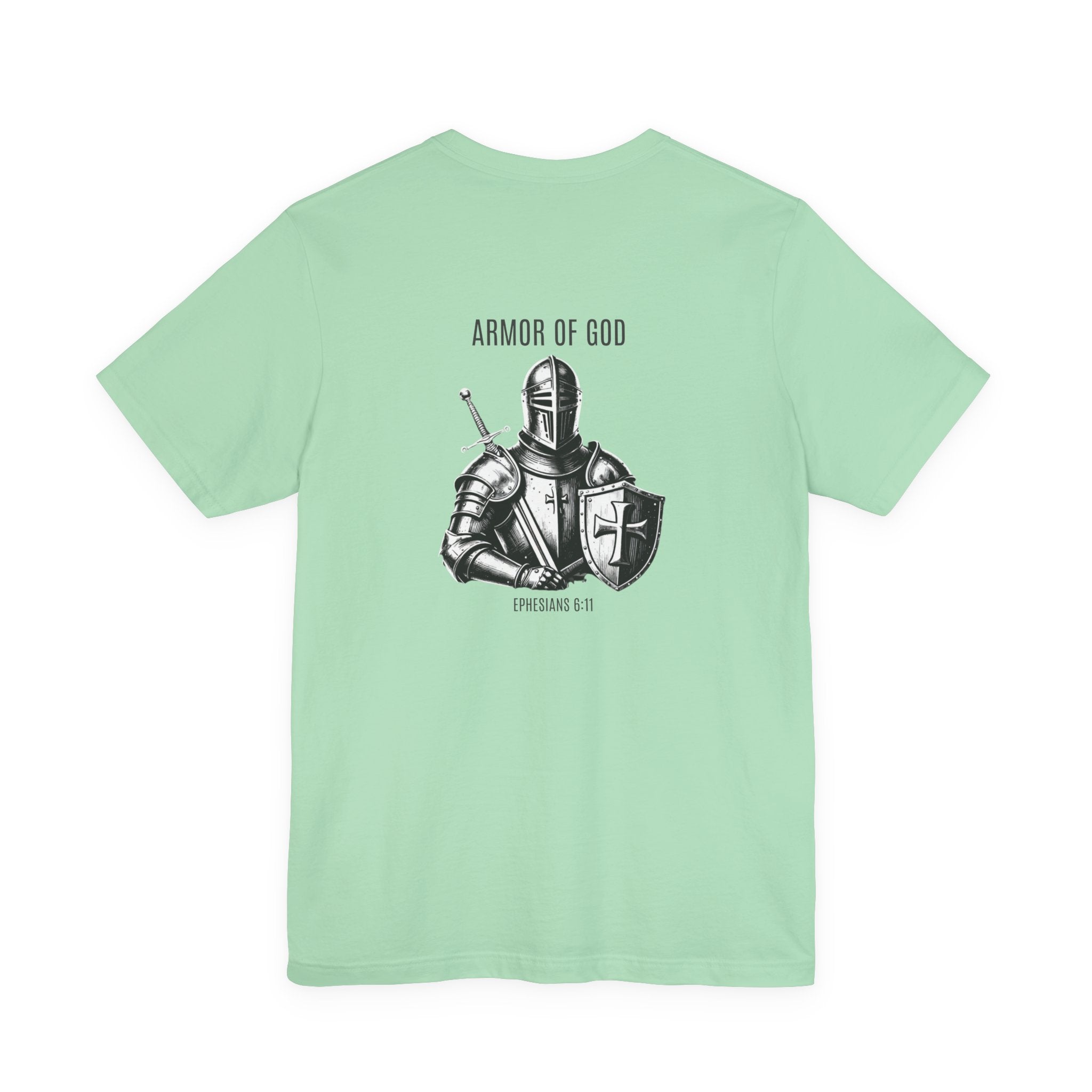 Armor of God Knight illustration Tee | Solus chest text, Ephesians 6:11 back design