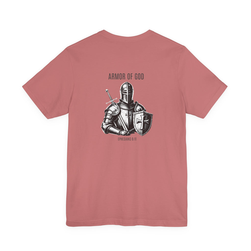 Armor of God Knight illustration Tee | Solus chest text, Ephesians 6:11 back design