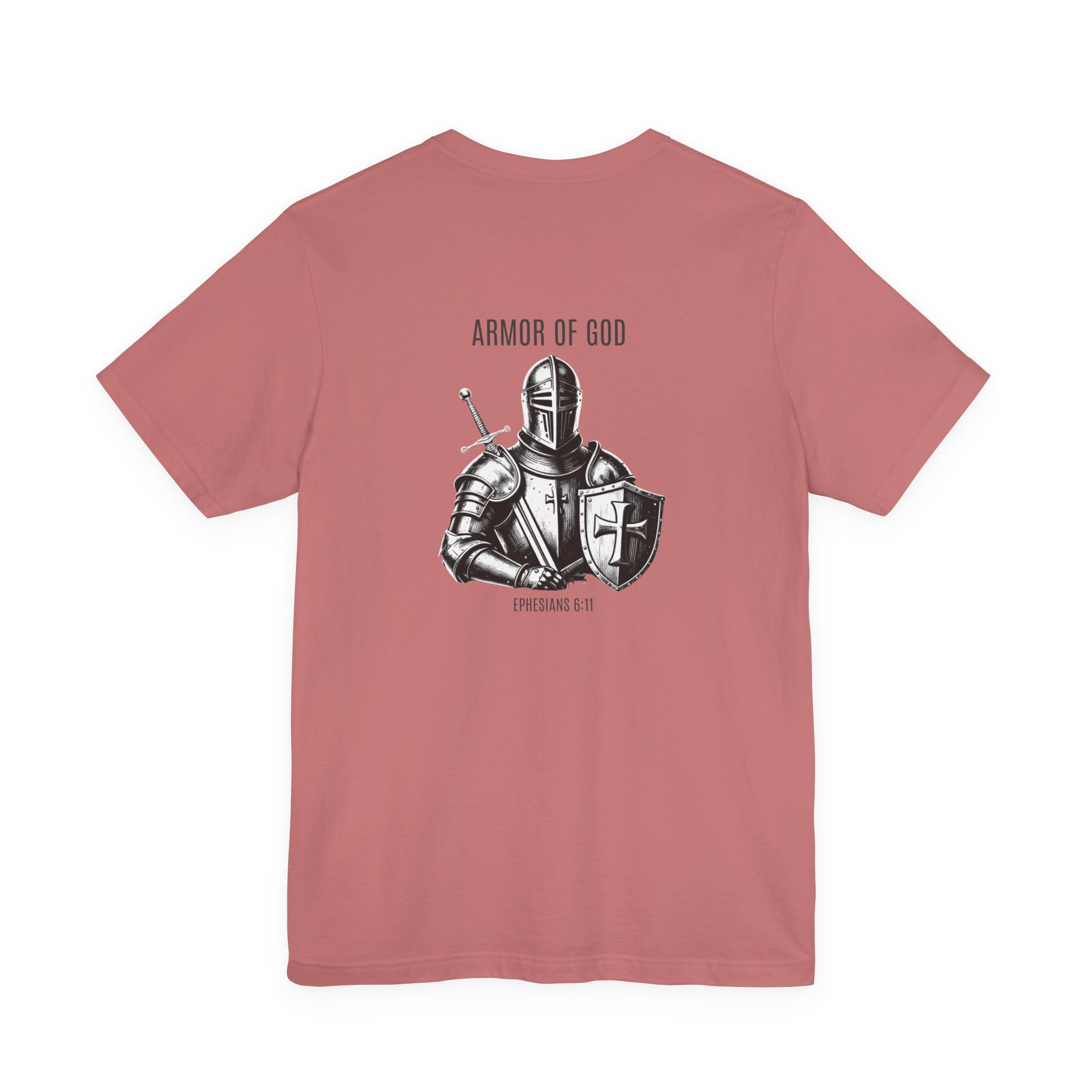 Armor of God Knight illustration Tee | Solus chest text, Ephesians 6:11 back design