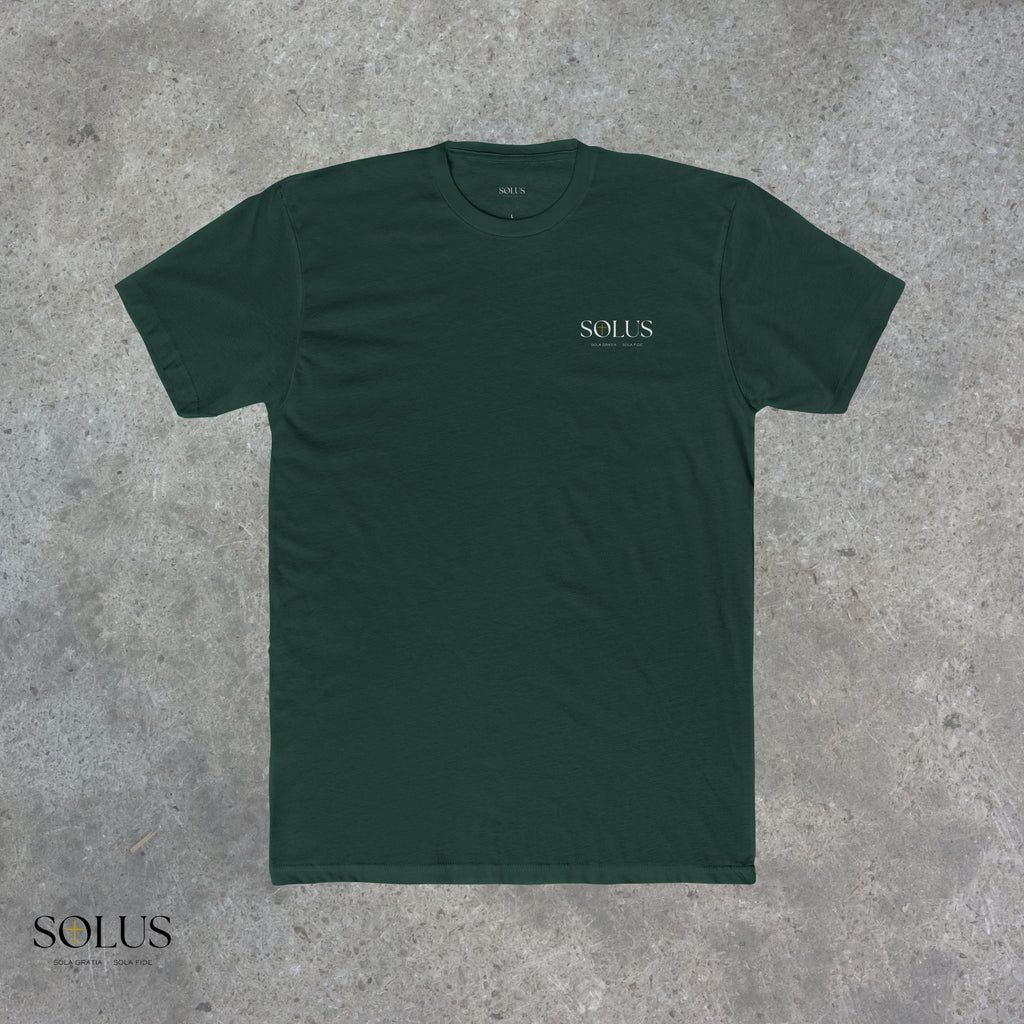 Religious Statue Graphic Tee — 'Solus' Cotton Crewneck T-Shirt