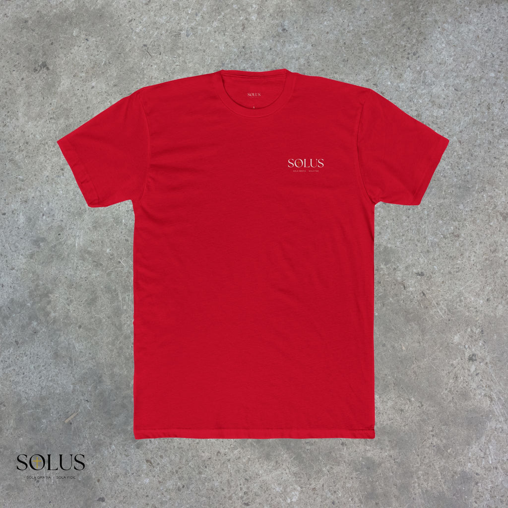 Religious Statue Graphic Tee — 'Solus' Cotton Crewneck T-Shirt