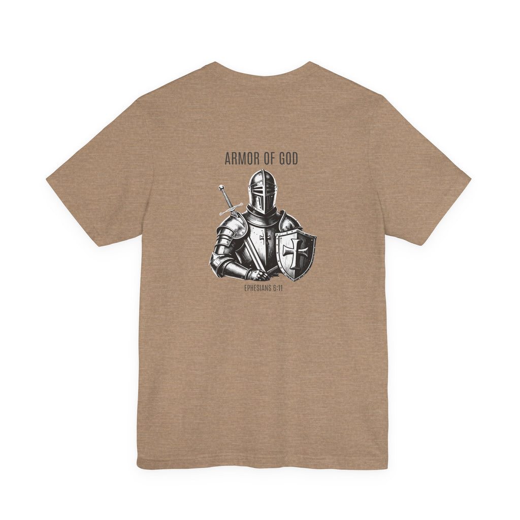 Armor of God Knight illustration Tee | Solus chest text, Ephesians 6:11 back design