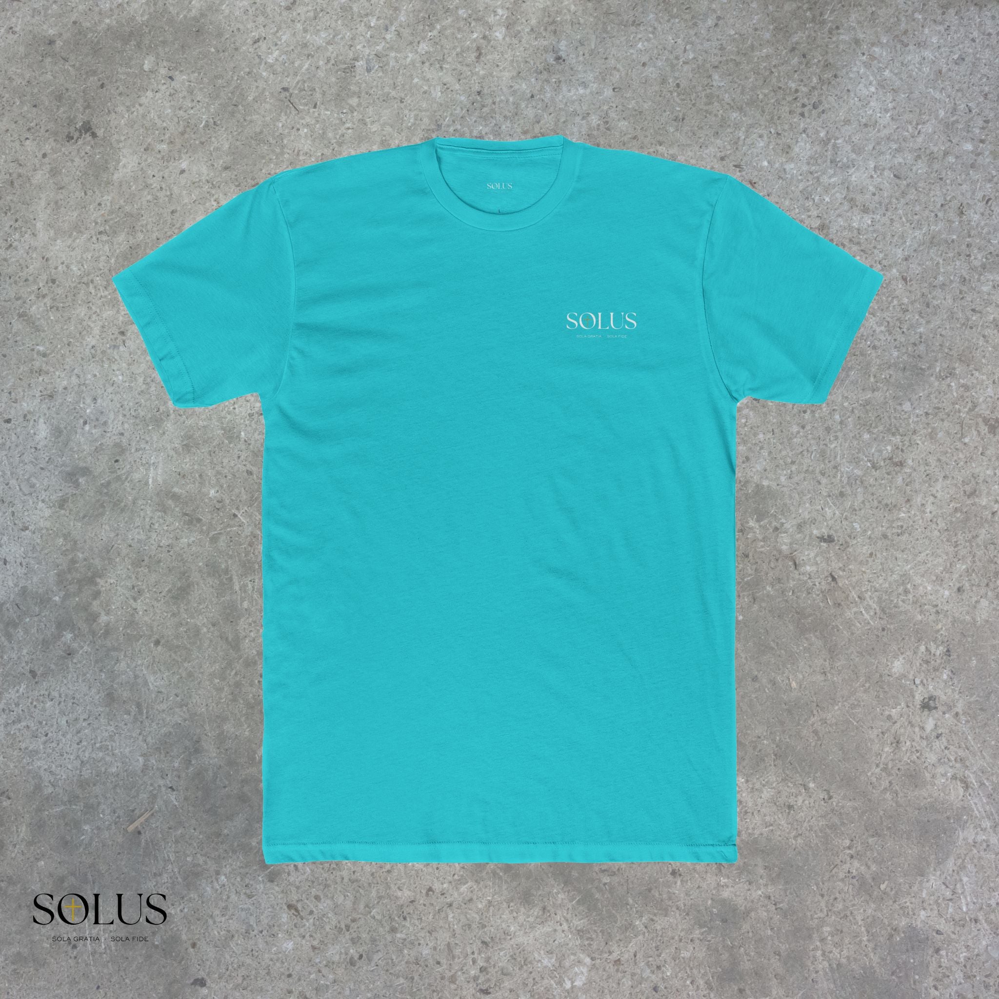 Religious Statue Graphic Tee — 'Solus' Cotton Crewneck T-Shirt